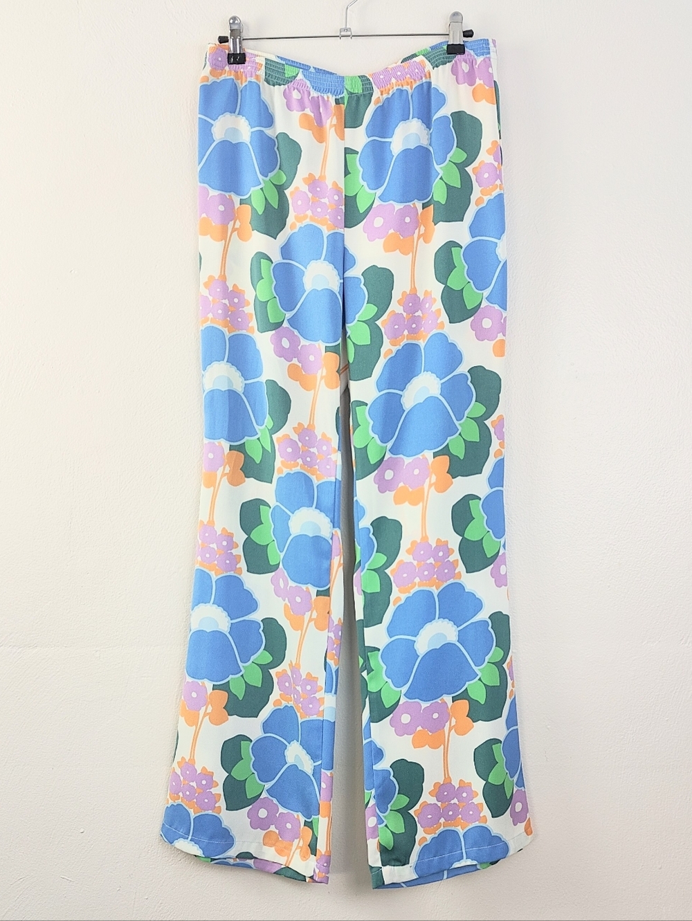 Zara Pajamas Style Pants Relaxed Floral Wide Leg Trouser Size Medium Hippie